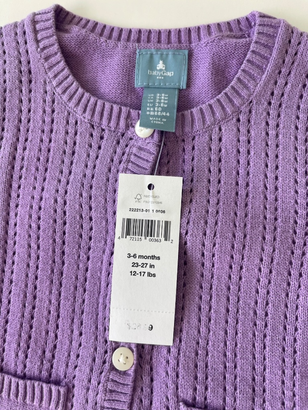Baby gap girls sweater cardigan and pants Set 3-6 months NEW - Picture 3 of 15
